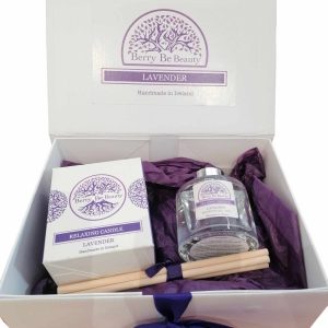 Lavender Essential Oil Candle and Reed Diffuser Gift Box