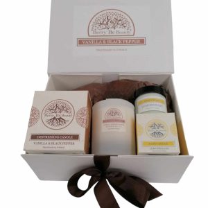 Vanilla & Black Pepper Candle and Lemongrass Hand Cream Gift Box